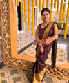 Maroon Kanjivaram Silk Saree | Traditional Zari Weave
