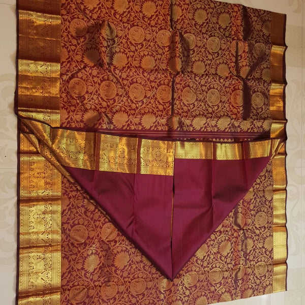Maroon Kanjivaram Silk Saree | Wedding & Festive Wear