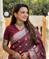 Maroon Kanjivaram Silk Saree | Wedding & Reception Wear