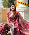 Maroon Kanjivaram Silk Saree | Wedding & Reception Wear