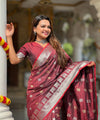Maroon Kanjivaram Silk Saree | Wedding & Reception Wear