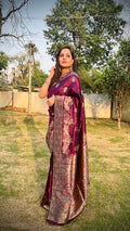 Maroon Paithani Silk Saree | Traditional Wedding Wear