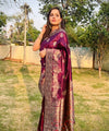 Maroon Paithani Silk Saree | Traditional Wedding Wear