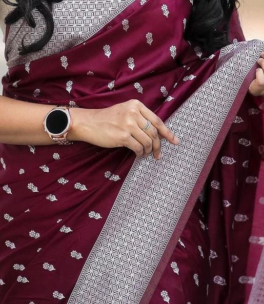Maroon Paithani Silk Saree | Wedding & Reception Wear