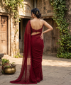Maroon Rangoli Crush Saree with Sequin Bits Blouse | RD VIAANA