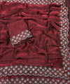 Maroon Satin Saree with Zari Weaving & Siroski Border | RD TANISHKA
