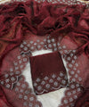 Maroon Satin Saree with Zari Weaving & Siroski Border | RD TANISHKA