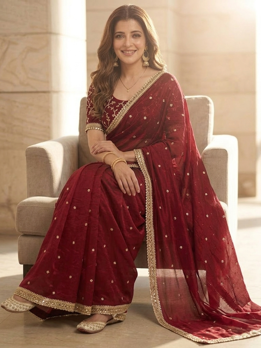 Maroon Silk Saree | Wedding & Festive Wear