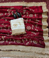 Maroon Space Satin Sequin Bits Work Saree for Party Wear | RD RAADO