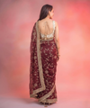 Maroon Space Satin Sequin Bits Work Saree for Party Wear | RD RAADO