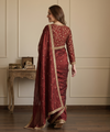 Maroon Space Satin Sequin Saree with Mirror Lace Border | RD SANVI