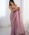 Mauve Space Silk Sequin Embroidery Saree for Party Wear | RD KAVYA