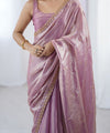 Mauve Space Silk Sequin Embroidery Saree for Party Wear | RD KAVYA