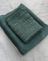 Mint Green Rangoli Crush Saree with Sequin Bits Blouse | RD VIAANA