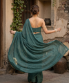 Mint Green Rangoli Crush Saree with Sequin Bits Blouse | RD VIAANA