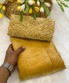 Mustard Satin Bollywood Saree with Moti Work Designer Blouse | RD DIVISHA