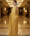 Mustard Satin Bollywood Saree with Moti Work Designer Blouse | RD DIVISHA
