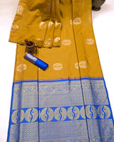 Mustard Yellow Banarasi Silk Saree | Festive & Party Wear
