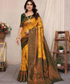 Mustard Yellow Jacquard Silk Saree | Ethnic Wear for Women