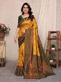 Mustard Yellow Jacquard Silk Saree | Ethnic Wear for Women