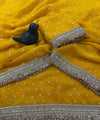 Musturd Yellow Moss Satin Saree with Maharani Big Border | RD PRIYA