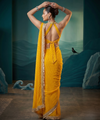 Musturd Yellow Moss Satin Saree with Maharani Big Border | RD PRIYA