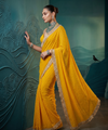 Musturd Yellow Moss Satin Saree with Maharani Big Border | RD PRIYA