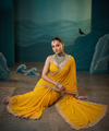 Musturd Yellow Moss Satin Saree with Maharani Big Border | RD PRIYA