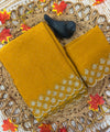 Musturd Yellow Satin Saree with Zari Weaving & Siroski Border | RD TANISHKA