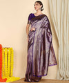 Navy Blue Banarasi Silk Saree | Bridal & Festive Wear