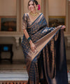 Navy Blue Banarasi Silk Saree | Ethnic Wear for Women