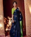 Navy Blue Banarasi Silk Saree | Festival & Ceremony Wear