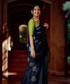 Navy Blue Banarasi Silk Saree | Festival & Ceremony Wear