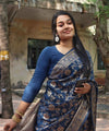 Navy Blue Banarasi Silk Saree | Festival & Ceremony Wear