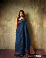 Navy Blue Banarasi Silk Saree | Festive & Party Wear