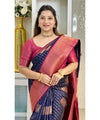 Navy Blue Banarasi Silk Saree | Festive & Party Wear