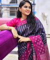 Navy Blue Banarasi Silk Saree | Festive & Party Wear