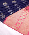 Navy Blue Banarasi Silk Saree | Festive & Party Wear