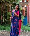 Navy Blue Banarasi Silk Saree | Traditional Wedding Wear