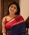 Navy Blue Banarasi Silk Saree | Traditional Wedding Wear