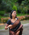 Navy Blue Banarasi Silk Saree | Traditional Wedding Wear