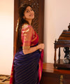 Navy Blue Banarasi Silk Saree | Traditional Wedding Wear