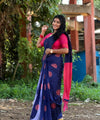 Navy Blue Banarasi Silk Saree | Traditional Wedding Wear
