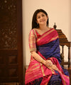 Navy Blue Banarasi Silk Saree | Traditional Wedding Wear