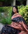 Navy Blue Banarasi Silk Saree | Traditional Wedding Wear