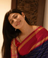 Navy Blue Banarasi Silk Saree | Traditional Wedding Wear