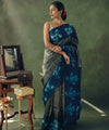 Navy Blue Banarasi Silk Saree | Traditional Zari Weave