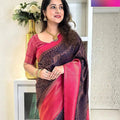Navy Blue Banarasi Silk Saree | Traditional Zari Weave