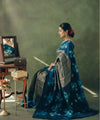 Navy Blue Banarasi Silk Saree | Traditional Zari Weave