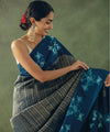 Navy Blue Banarasi Silk Saree | Traditional Zari Weave